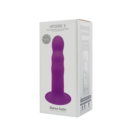 Дилдо с присоской Adrien Lastic Hitsens 3 Purple, отлично для страпона, диаметр 4,1см, длина 18,2см || 