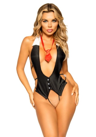 Ролевой костюм леди босс Leg Avenue Boss Babe, one size, боди с галстучком