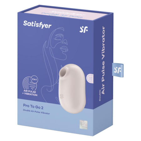 Вакуумный стимулятор с вибрацией Satisfyer Pro To Go 2 Beige || 