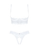 Эротический комплект Obsessive Heavenlly 2-pcs cupless set XS/S, открытая грудь, с доступом || 