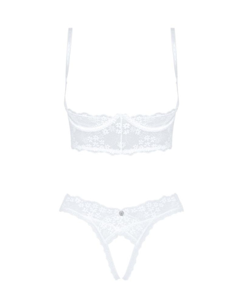 Эротический комплект Obsessive Heavenlly 2-pcs cupless set XS/S, открытая грудь, с доступом