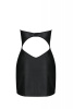 Мини-платье из экокожи Passion Celine Chemise 6XL/7XL black, шнуровка, трусики в комплекте || 