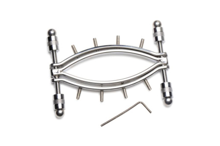 Зажим для половых губ Master Series Spread'Em Poker Vagina Clamp with Adjustable Pressure Screws || 
