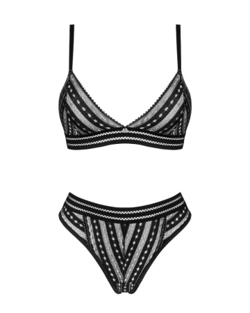 Комплект белья Obsessive Natilya 2-pcs set M/L, black, бюстгальтер, трусики || 