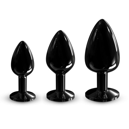 Металлическая анальная пробка с кристаллом Dorcel Diamond Plug Black M || 
