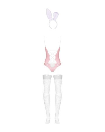 Эротический костюм зайки Obsessive Bunny suit 4 pcs costume pink L/XL, розовый, топ с подвязками, тр || 