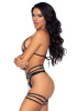 Leg Avenue Rhinestone garter strapps OS Black || 