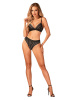 Комплект белья Obsessive Natilya 2-pcs set M/L, black, бюстгальтер, трусики || 