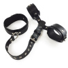Фиксаторы для шеи и рук Art of Sex - Bondage Set из натуральной кожи, цвет черный || 