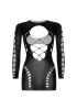 Бесшовное мини-платье Leg Avenue Long sleeve cut out mini dress One size Black || 