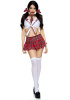 Костюм школьницы Leg Avenue Miss Prep School XS, топ, юбка, галстук, бантики || 