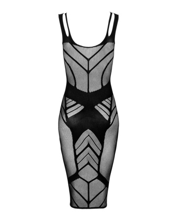 Полупрозрачное платье миди Obsessive D609 dress S/M/L, black || 