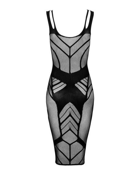 Полупрозрачное платье миди Obsessive D609 dress S/M/L, black