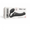 Безремневой страпон с вибрацией Strap-On-Me Vibrating Black M, диаметр 3,3см, пульт ДУ, регулируемый || 