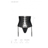 Пояс-корсет из экокожи CELINE SET black XXL/XXXL — Passion шнуровка, съемные пажи для чулок, стринги || 