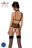 Корсет с открытой грудью Passion DOMINICA CORSET XXL/XXXL beige, пажи для чулок, стринги || 