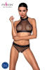 Белье с открытым доступом Passion MOONLIGHT SET XXL/XXXL black, топ, стринги