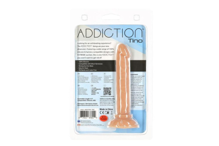 Фаллоимитатор ADDICTION Tino 5.25″ Silicone Dildo, присоска, диаметр 1,9 см, вибропуля в подарок || 
