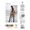 Колготки с открытым доступом, контрастная двойная резинка  TIOPEN 015 black 1/2 (20 den) — Passion || 