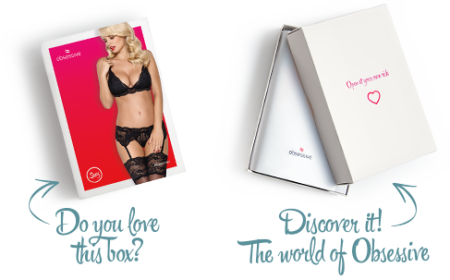 Кружевной комплект белья Obsessive 810-SEG-1 L/XL Black, бюстгальтер, стринги, пояс для чулок || 