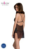 Сорочка Passion DELIENA CHEMISE S/M black, стринги с заниженной талией || 