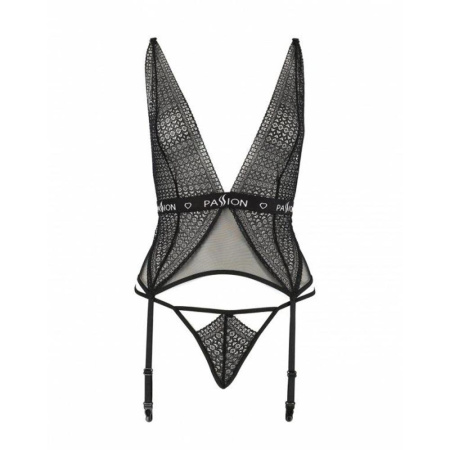 Полупрозрачный корсет Passion Exclusive Mirajane Corset S/M, черный || 
