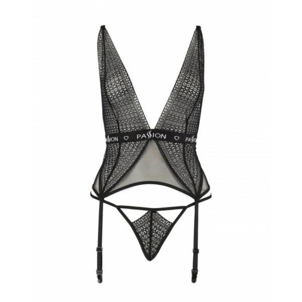 Полупрозрачный корсет Passion Exclusive Mirajane Corset S/M, черный