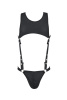 Мужское кожаное боди Passion 056 Adam L/XL Black, заклепки || 