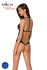 Сетчатое боди с кружевом на груди Passion SATARA BODY S/M black || 