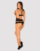 Полупрозрачный набор с украшениями Obsessive Ivannes top & thong 2XL/3XL, черный, топ и танга || 