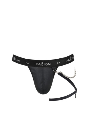 Мужские трусики танга с подвязкой Passion 058 Thong Bill S/M Black || 