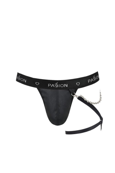 Мужские трусики танга с подвязкой Passion 058 Thong Bill S/M Black