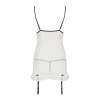 Сорочка прозрачная с пажами ORIHIME CHEMISE white S/M - Passion, трусики, стрэпы || 