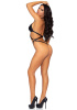 Виниловый тедди Leg Avenue Teddy with strappy open back One size Black || 