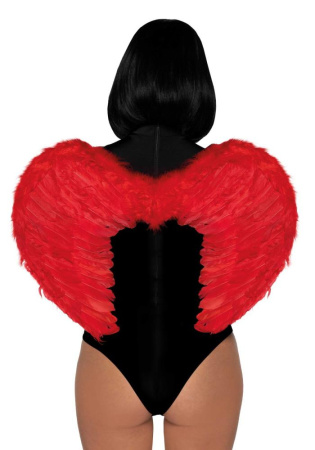 Крылья дьяволицы Leg Avenue devil wings Red, настоящие перья || 