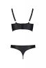 Комплект из экокожи Passion Malwia Bikini 6XL/7XL black, с люверсами и ремешками, бра, трусики || 