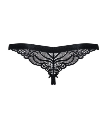 Кружевные танга с доступом Obsessive 828-THC-1 crotchless thong S/M, черные || 