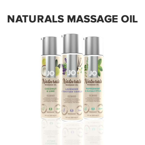 Массажное масло System JO – Naturals Massage Oil – Lavender & Vanilla с натуральными эфирными маслам