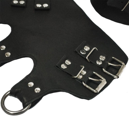 Поножи манжеты для подвеса за ноги Leg Cuffs For Suspension из натуральной кожи, цвет черный || 