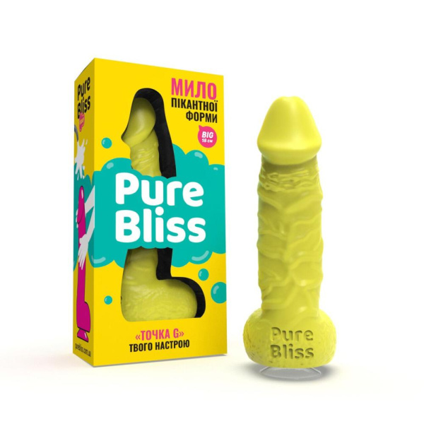Крафтовое мыло-член с присоской Pure Bliss BIG Yellow, натуральное