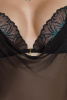 Сорочка Passion DELIENA CHEMISE L/XL black, стринги с заниженной талией || 