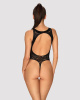 Ажурный бодистокинг с эффектом шнуровки Obsessive B129 teddy black XL/XXL, черный, с доступом || 
