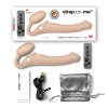 Безремневой страпон с вибрацией Strap-On-Me Vibrating Flesh M, диаметр 3,3см, пульт ДУ, регулируемый || 