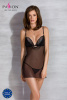 Сорочка Passion DELIENA CHEMISE L/XL black, стринги с заниженной талией || 