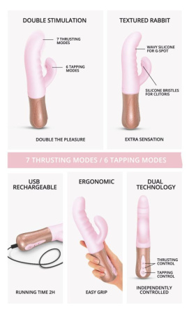 Двойной пульсатор кролик Love To Love SASSY BUNNY - BABY PINK || 