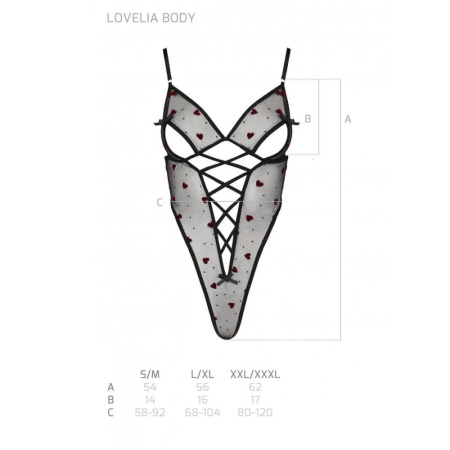 Эротическое боди с рисунком LOVELIA BODY black XXL/XXXL - Passion || 