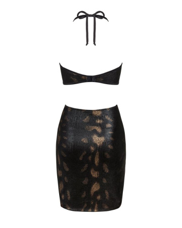 Платье под змеиную кожу Obsessive Vivianty dress M/L, черное || 