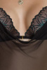 Сетчатое боди с кружевным лифом Passion DELIENA BODY S/M black || 