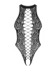 Ажурный бодистокинг с эффектом шнуровки Obsessive B129 teddy black S/M/L, черный, с доступом || 
