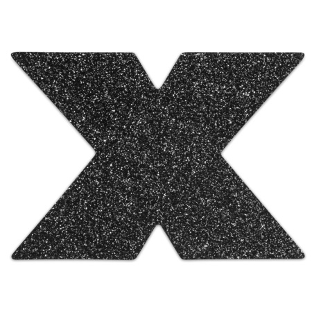 Пэстис стикини Bijoux Indiscrets Flash Cross Black, наклейки на соски || 